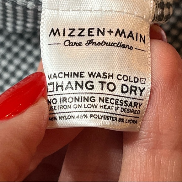 Mizzen + Main Checker SHIRT Spinnaker Standard Fit Button Black White GINGHAM M - Picture 6 of 14